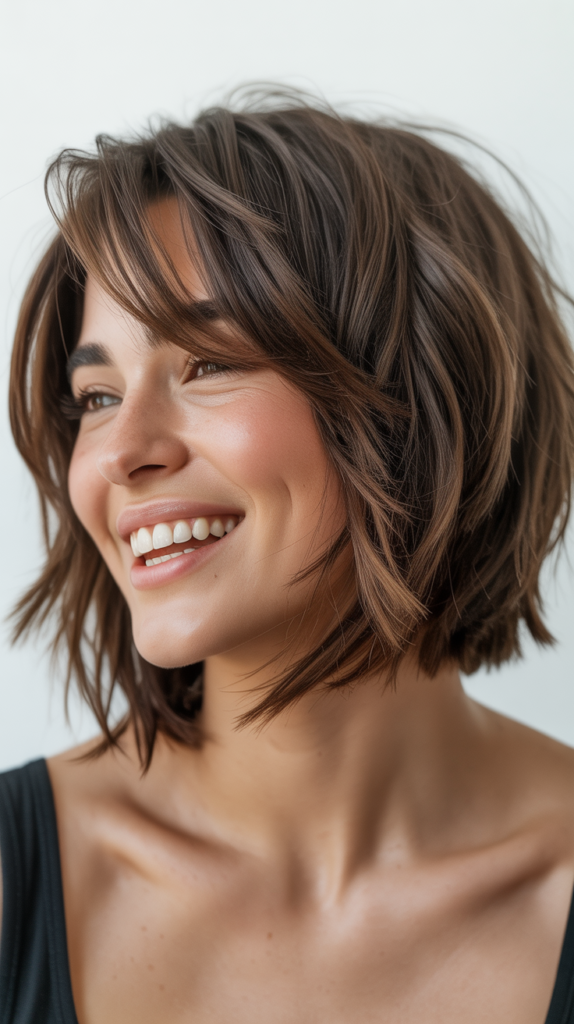 Textured Bob with Piecey Ends