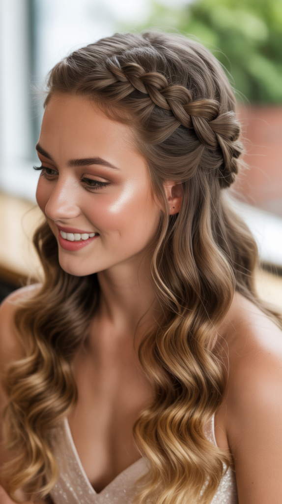 Dutch Braid Half-Up Style
