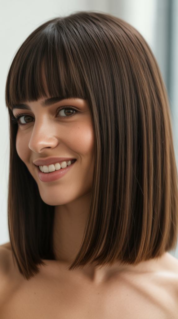 Blunt Cut with Full Bangs