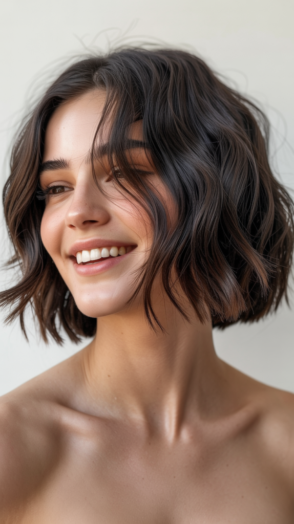 Choppy Bob with Flat Iron Waves