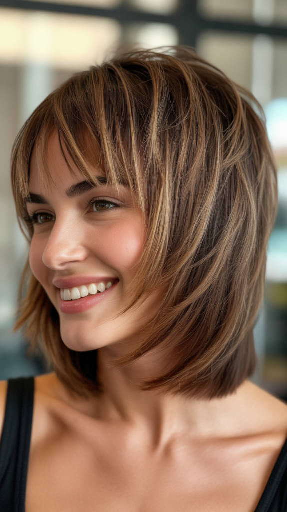 Stacked Choppy Bob with Angular Bangs