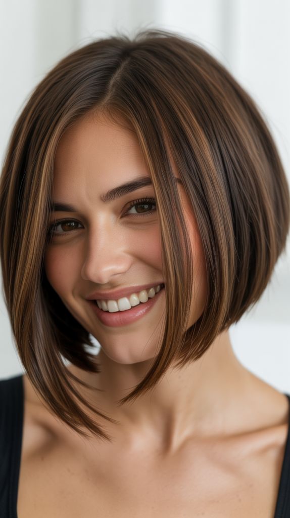 Angled Bob with Deep Side Part