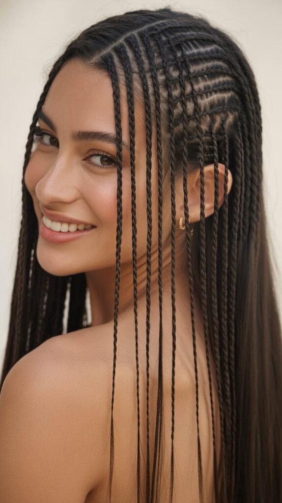 Stylish Straight Braided Hairstyles Long Hair