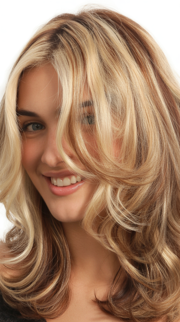 Vanilla Cream Blonde Highlights with Umber Lowlights