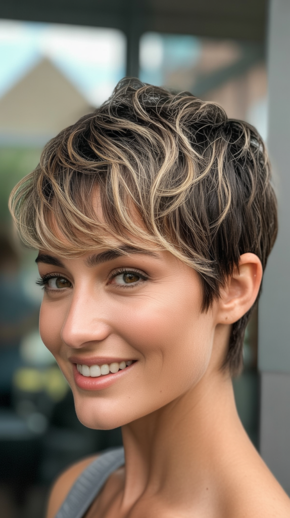 Messy Pixie with Highlighted Tips