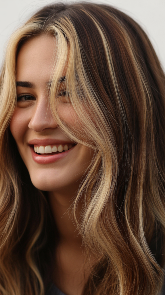 Blonde Highlights on Dark Brown Hair