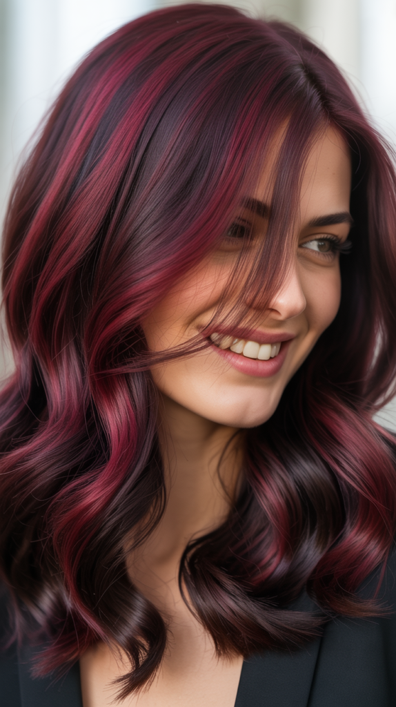 Burgundy Peekaboo Highlights