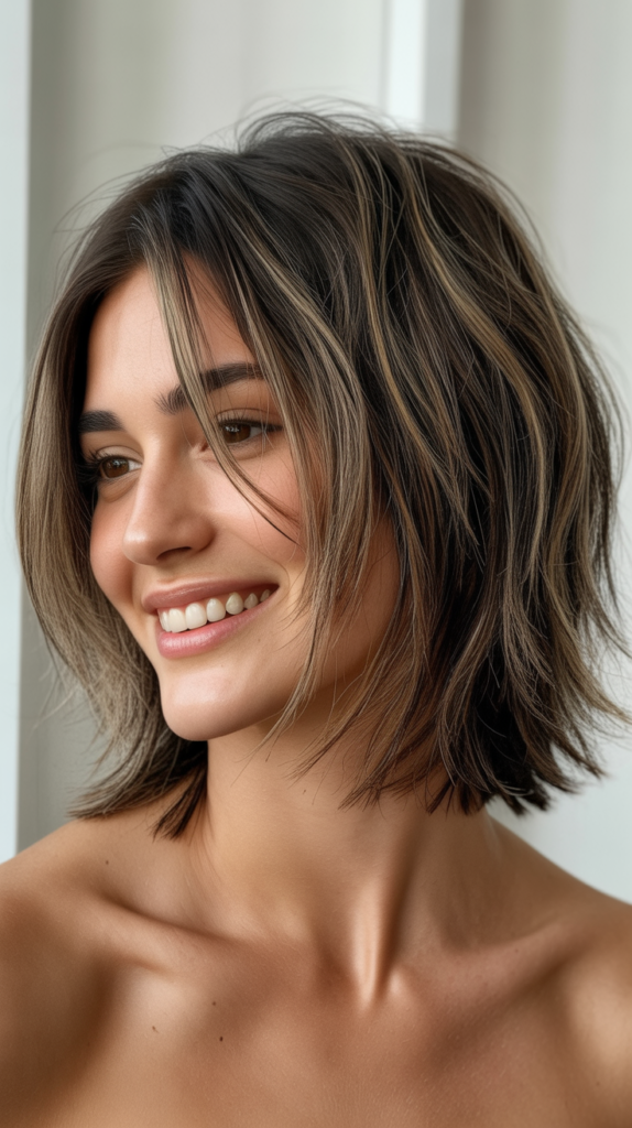 Shaggy Bob with Razored Ends