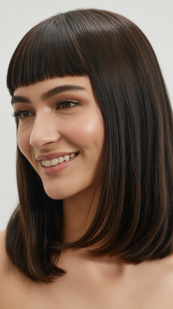 Straight Hair with Micro Bangs