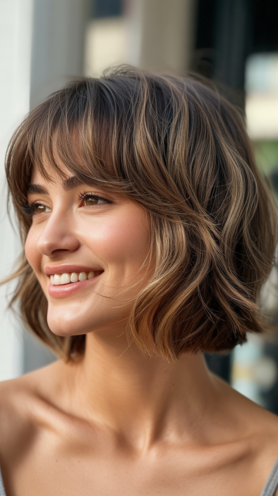 Choppy Bob with Brow-Skimming Bangs