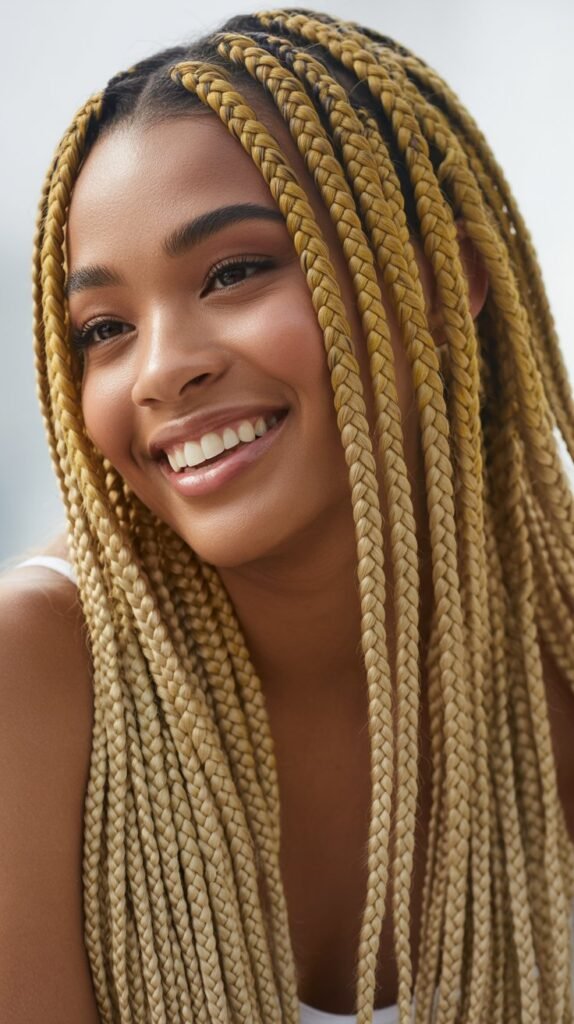 Blonde Highlights for Box Braids