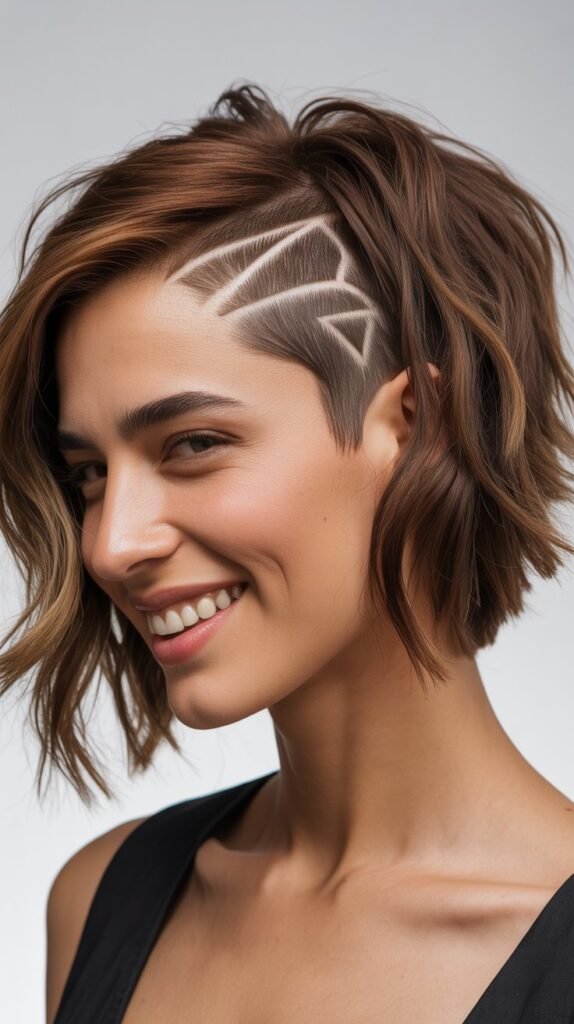  Edgy Choppy Bob with Undercut Design