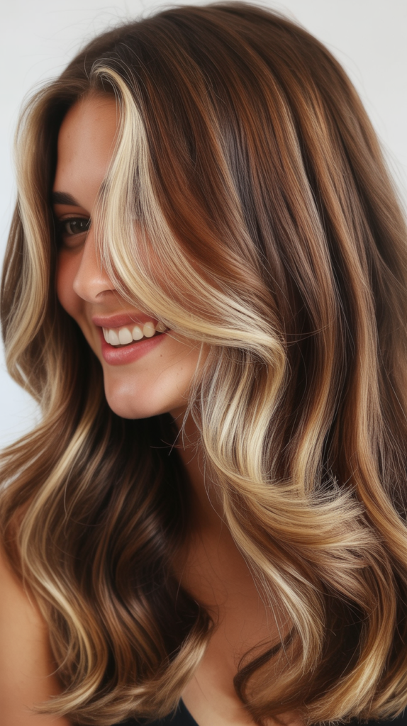 Ombre Brown to Blonde with Defined Money Piece