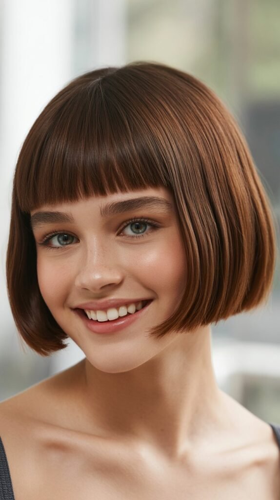 Blunt Bangs with Short Bob