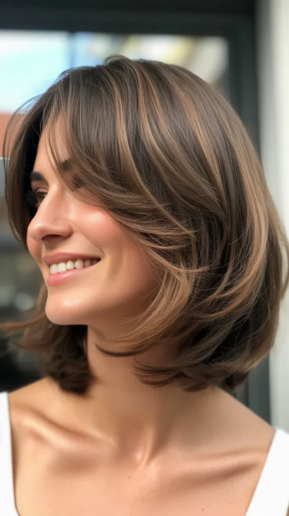 Feathered Layered Long Bob