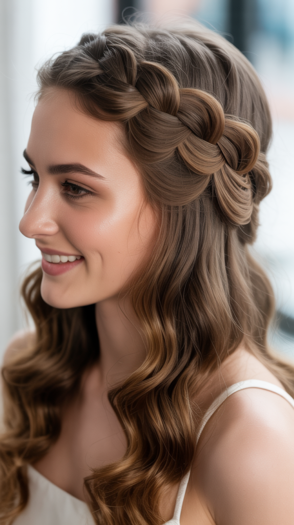 Infinity Braid Half-Up Style