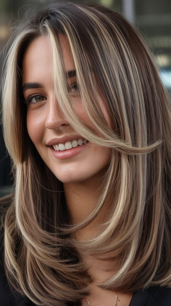 Ash Brown Base with Icy Blonde Money Piece