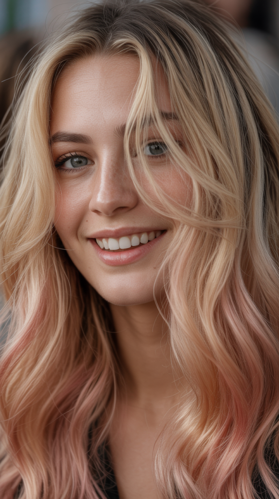 Rose Gold Blonde Highlights