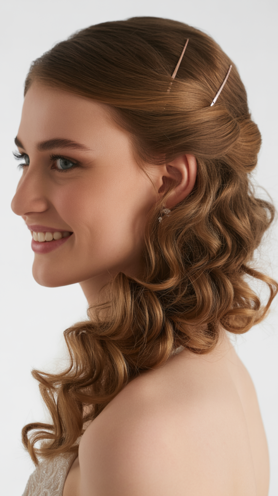 Classic Half-Up Half-Down with Loose Curls