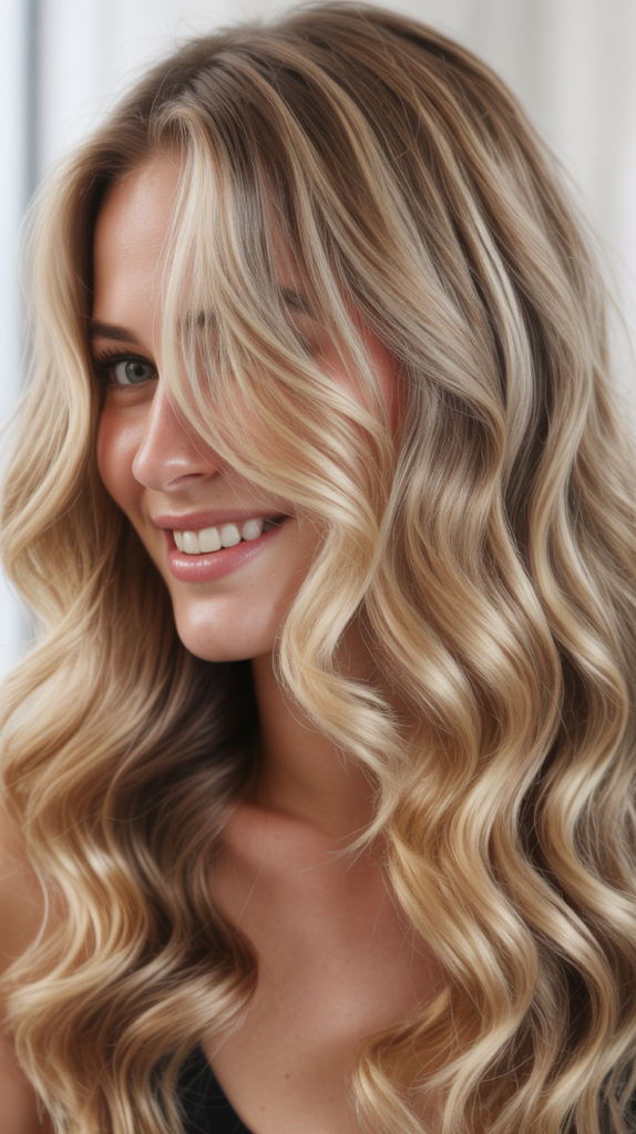 Blonde Highlights for Wavy Hair