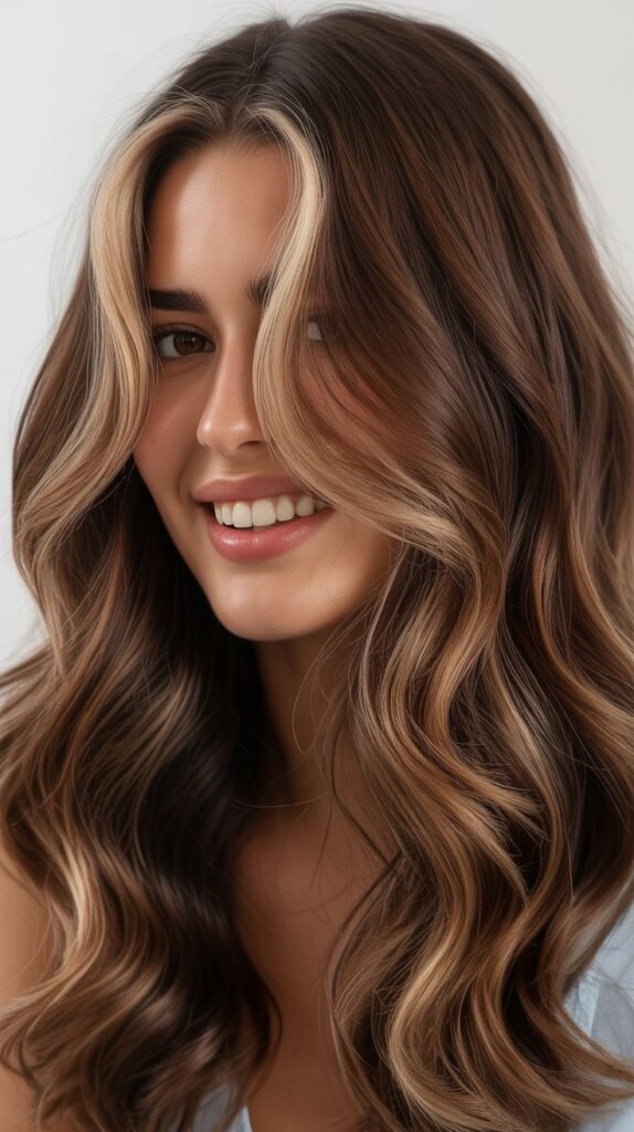  Chestnut Balayage with Butterscotch Money Piece