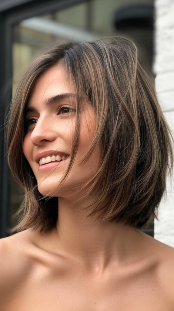  Tousled Choppy Bob with Lived-In Texture