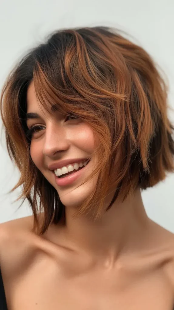 Choppy Bob with Copper Tones
