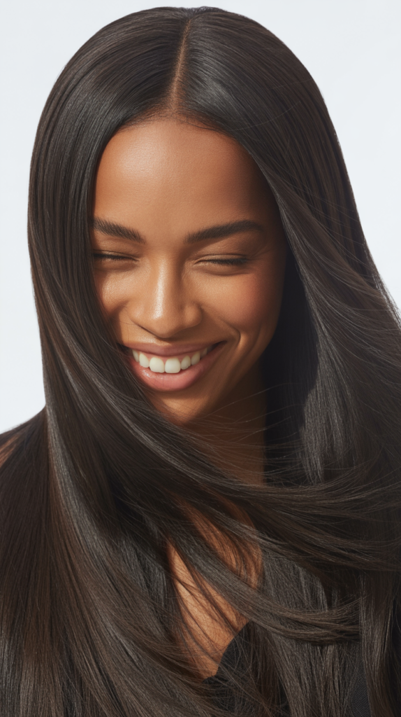 Straight Hair with Invisible Part