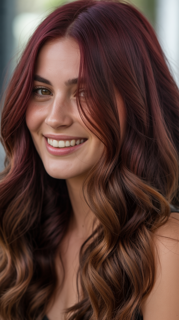 Burgundy with Brown Lowlights