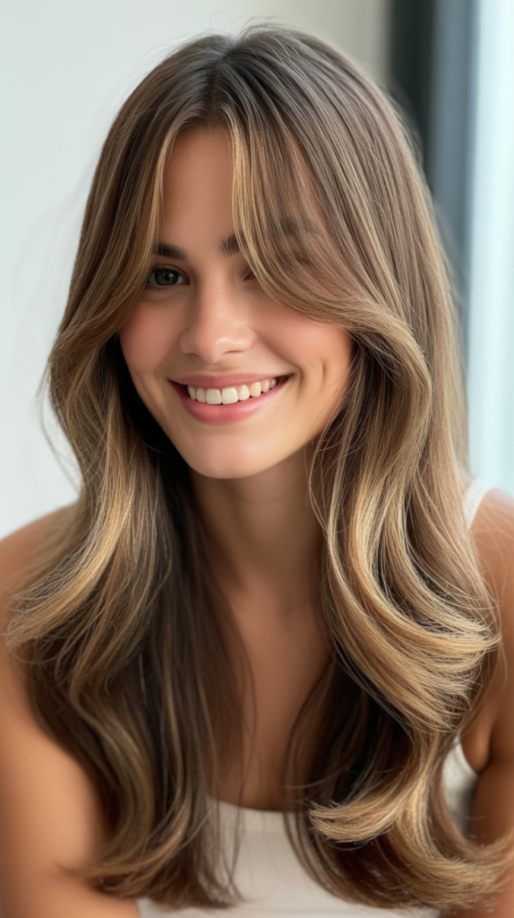 Curtain Bangs with Long Hair