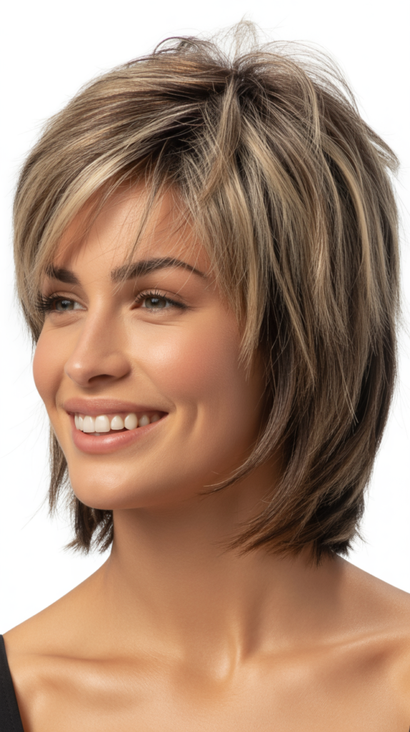 Choppy Bob with Shaggy Crown Layers