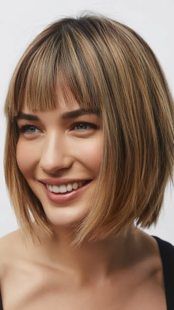 Choppy Bob with Straight-Across Bangs