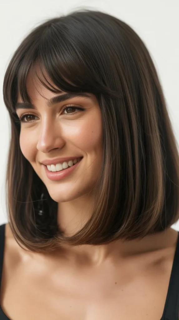 Long Bob with Curtain Bangs