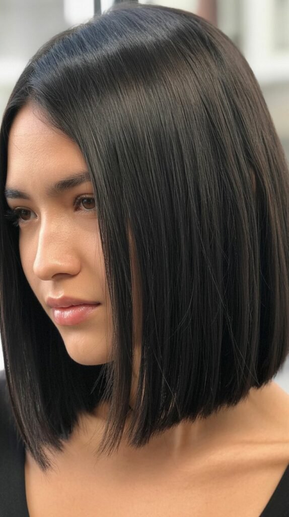 Long Bob with Pin-Straight Texture