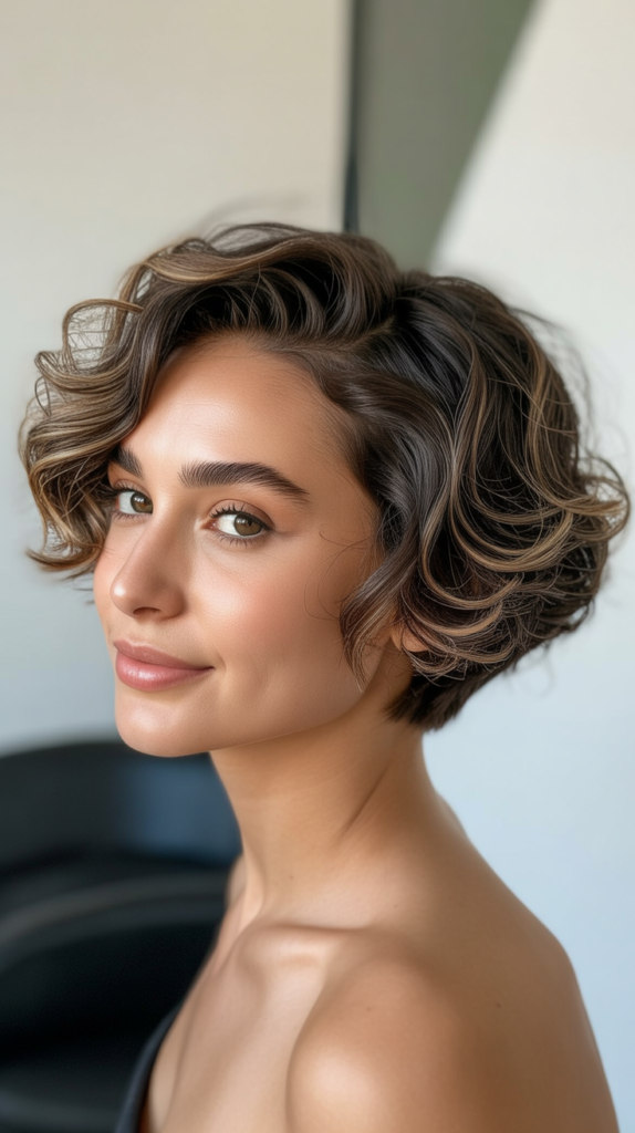 Curly Stacked Inverted Bob