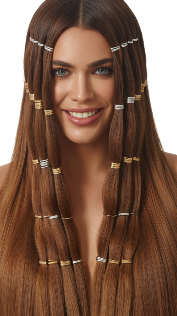 Straight Hair with Hair Rings