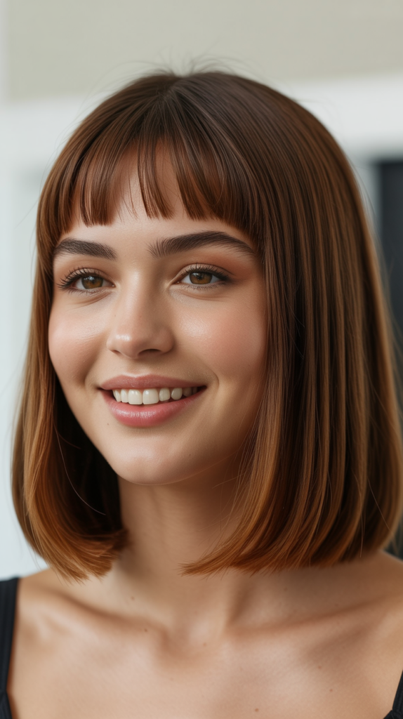 Collarbone Cut with Baby Bangs