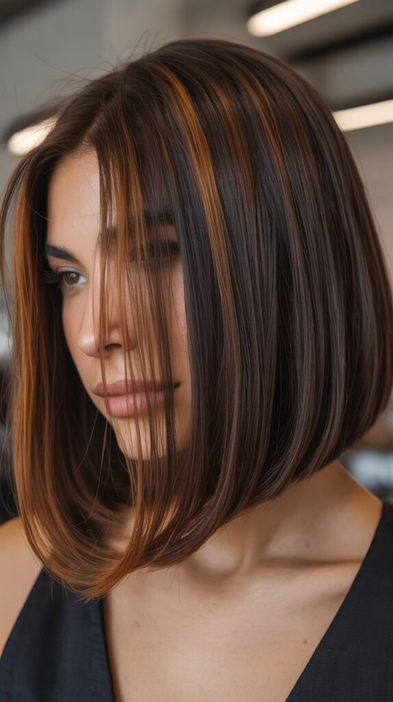  Bob with Caramel Highlights and Chocolate Brown Base