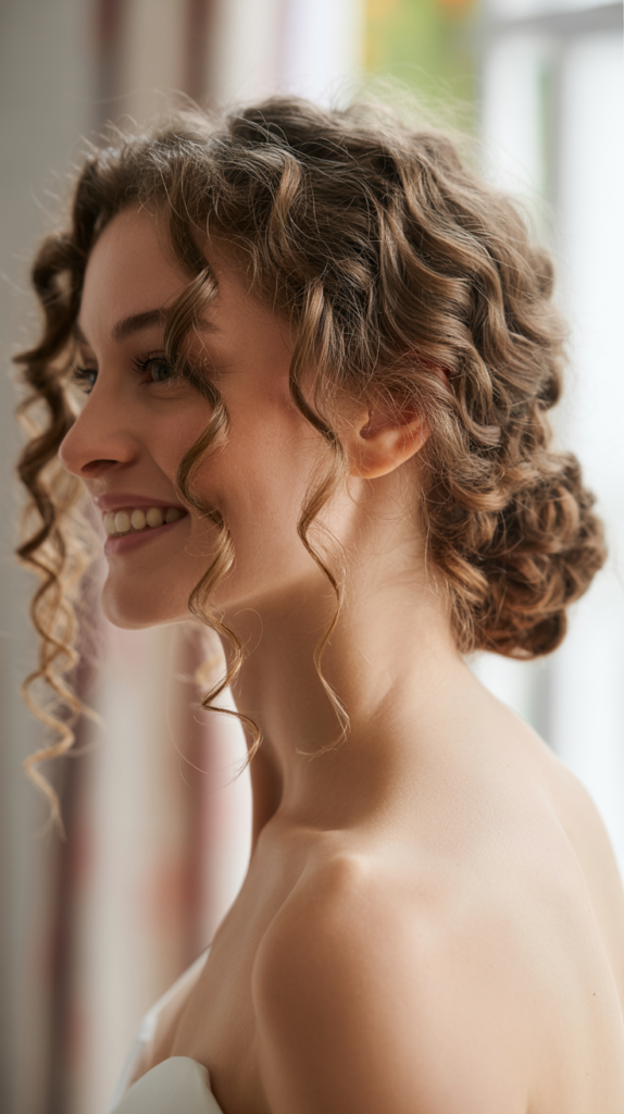 Asymmetrical Low Bun with Textured Pieces