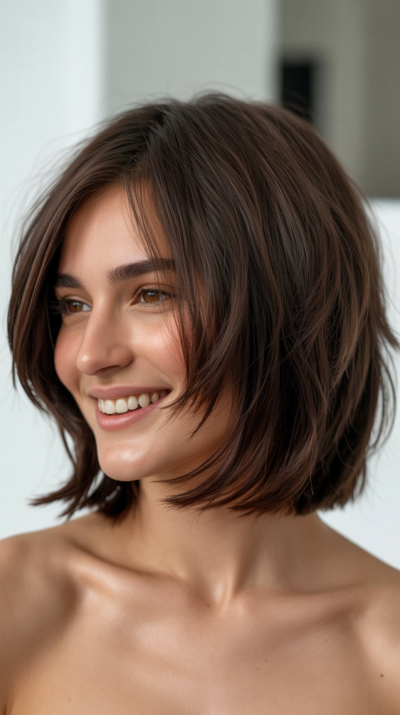 Choppy Bob with Dark Rich Tones