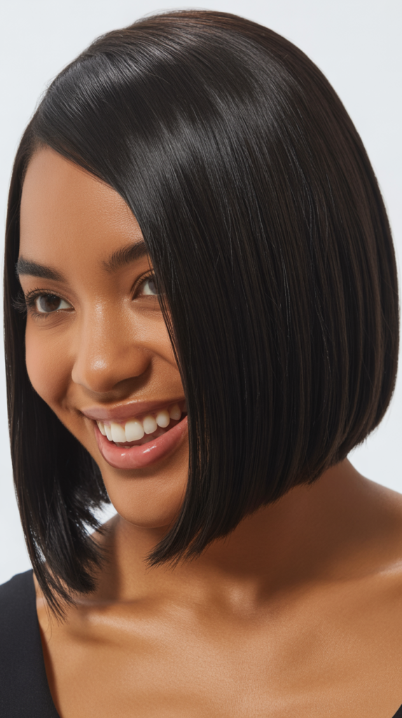 Side-Swept Straight Bob