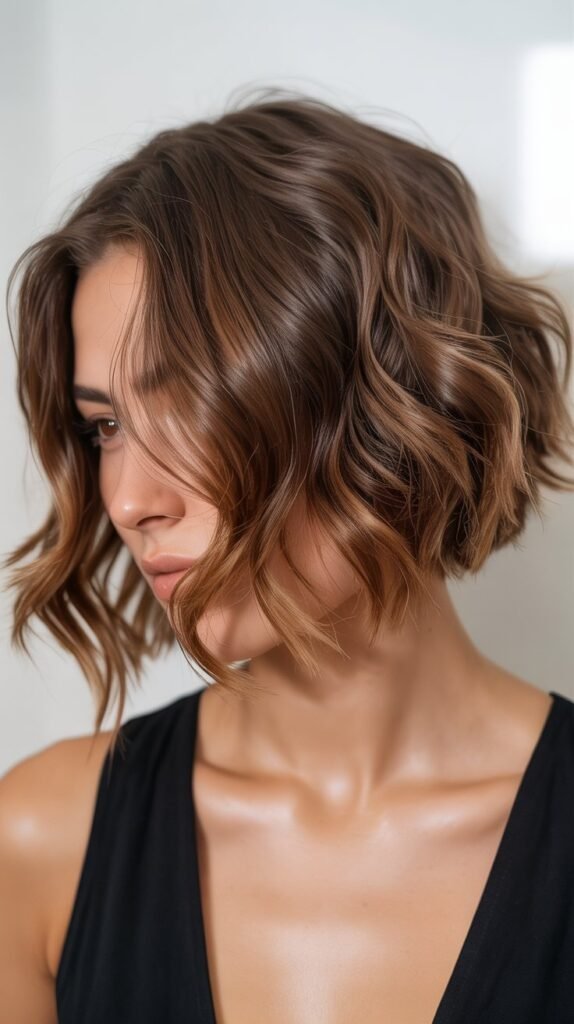 Wavy Angled Bob with Movement