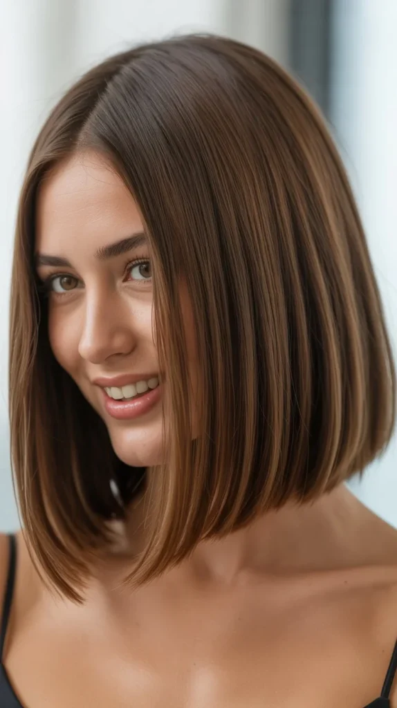 Layered Sleek Long Bob