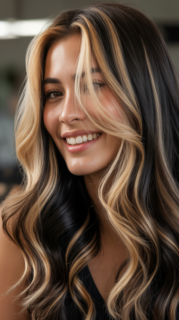 Blonde Highlights for Black Hair