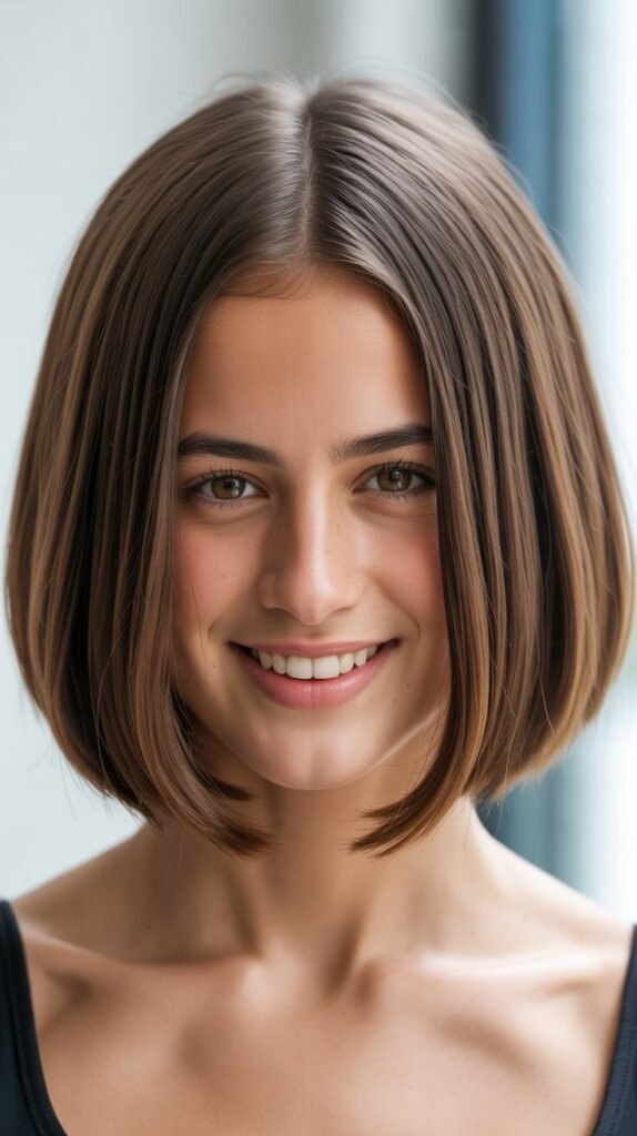 Chin-Length Bob with Center Part