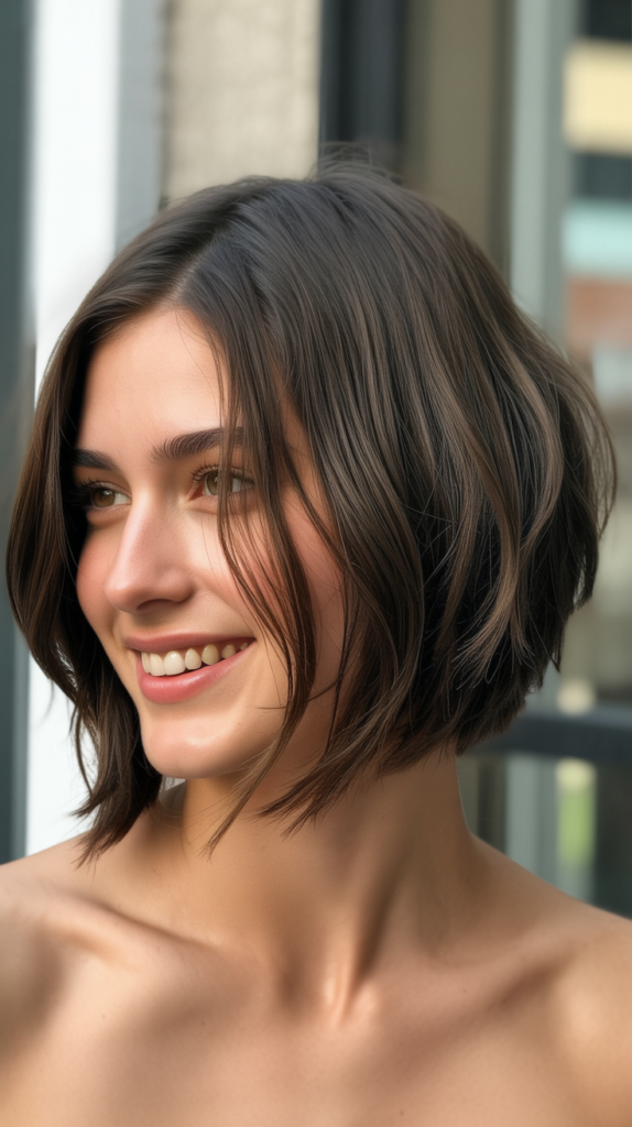 Choppy Bob with Middle Part