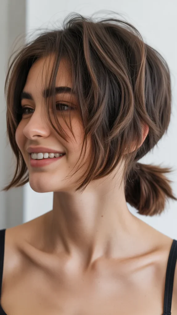 Choppy Bob with Textured Ponytail