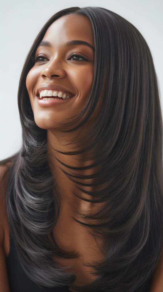Long Straight Hair with Face-Framing Layers