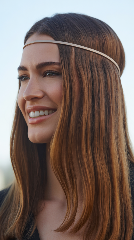 Straight Hair with Headband Accent