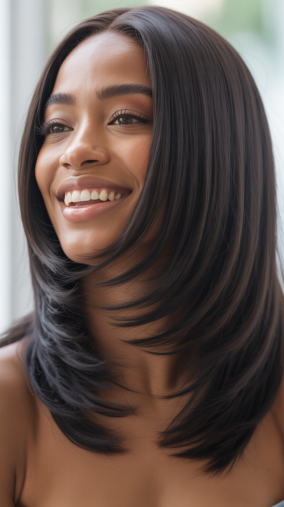 Straight Wig with Graduated Layers